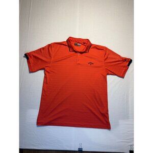 Callaway Opti-Dri Golf Polo Shirt Mens XL Orange Rugby Stretch Performance